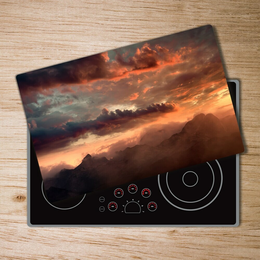 Protection pour plaque de cuisson Coucher de soleil en montagne