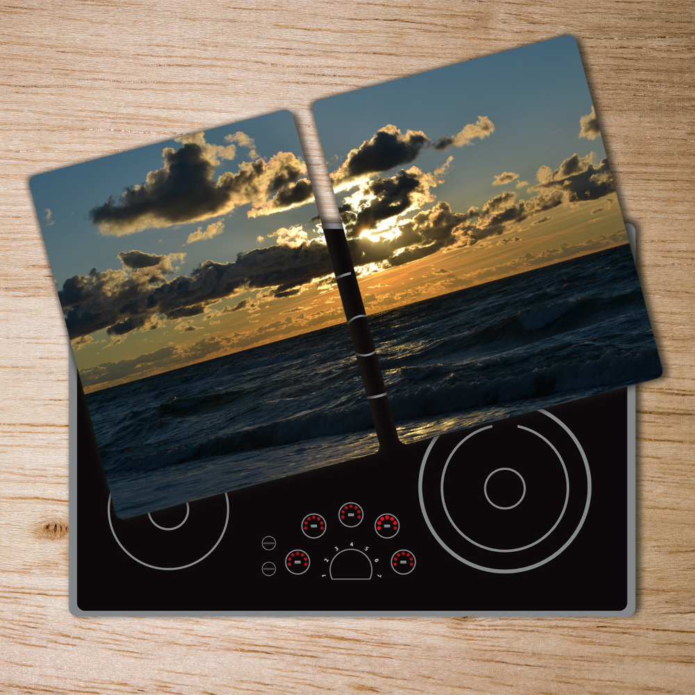 Protection plaque induction Coucher de soleil sur la mer