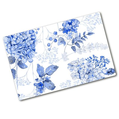 Couvre plaque de cuisson Motif floral bleu