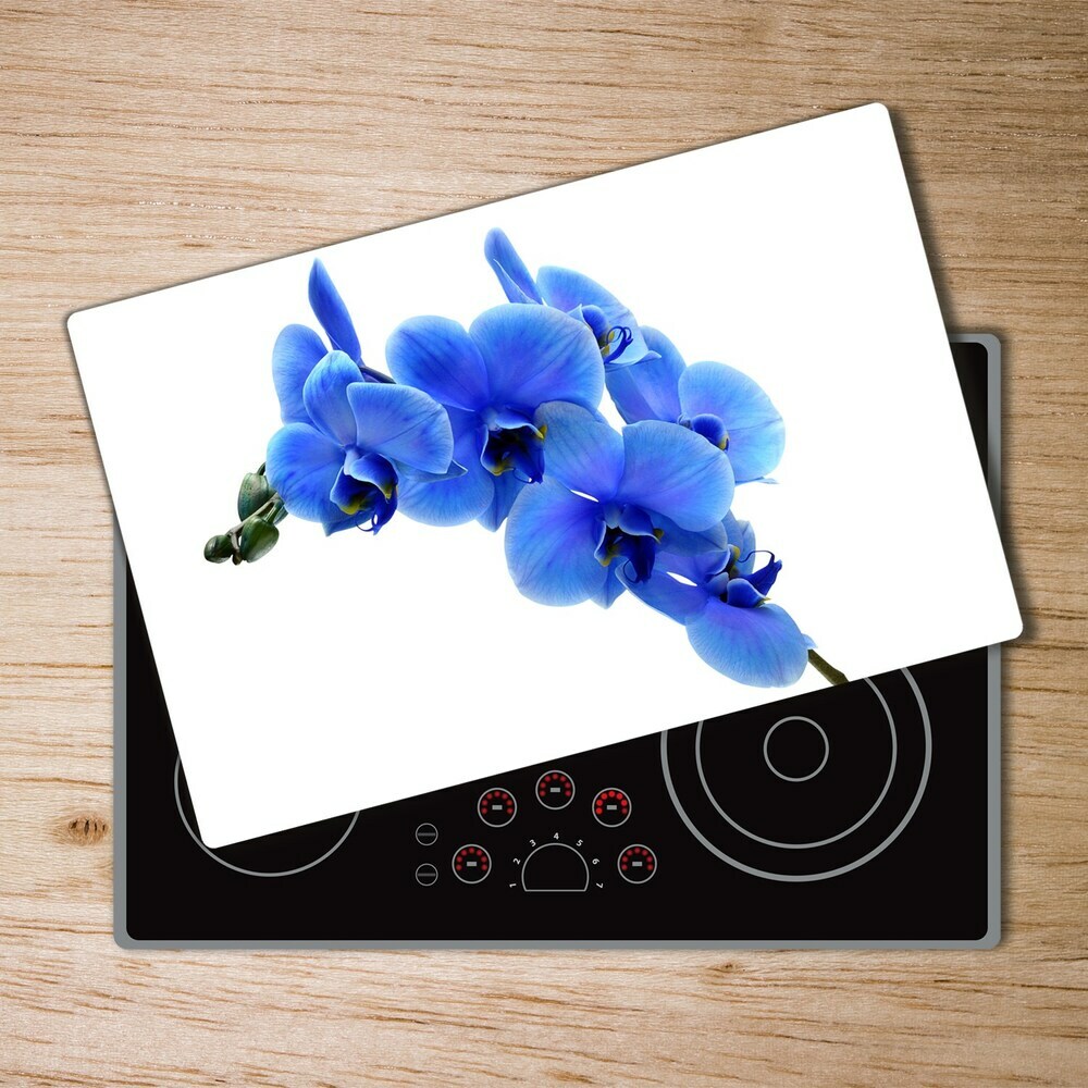 Protège plaque de cuisson Orchidée bleue