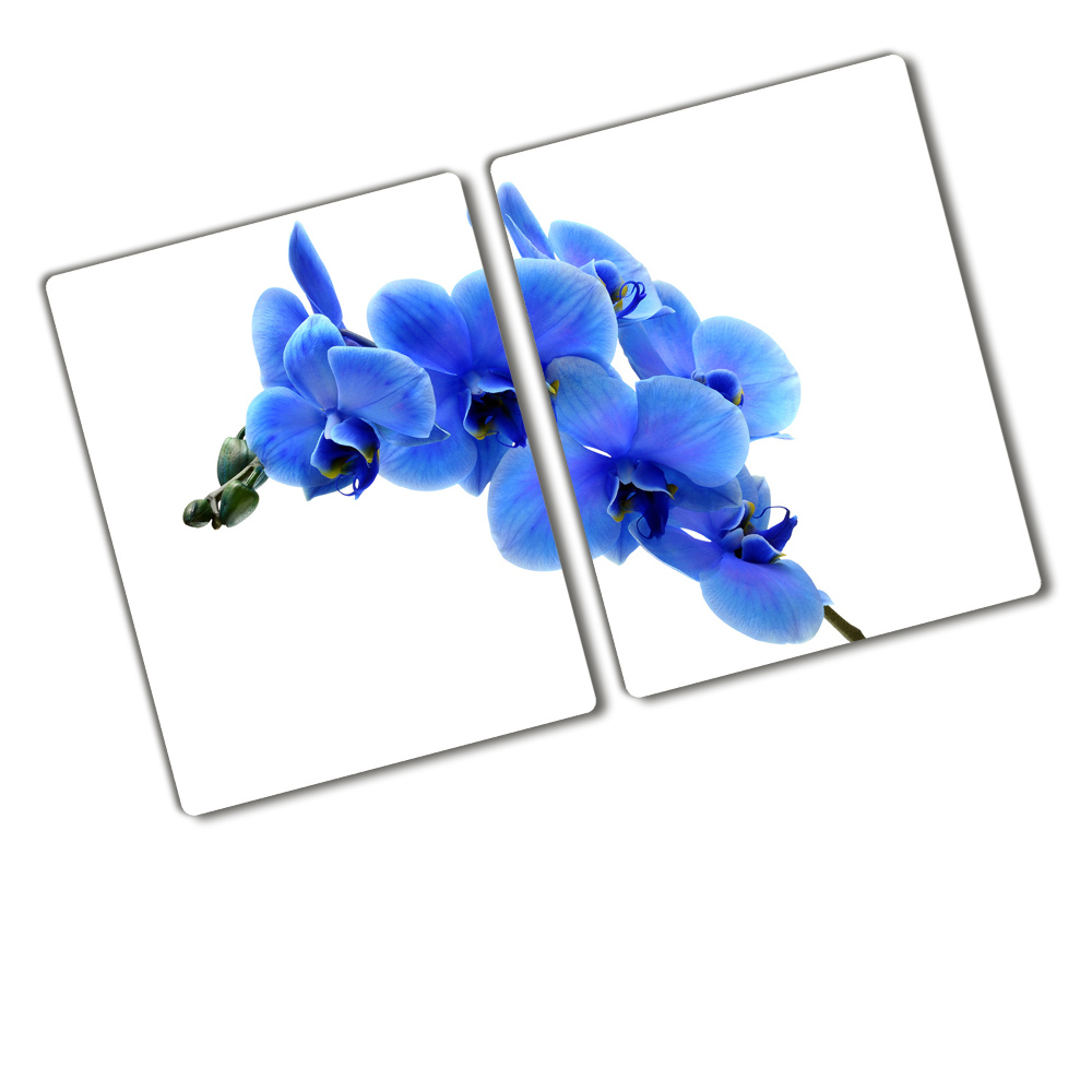 Protège plaque de cuisson Orchidée bleue