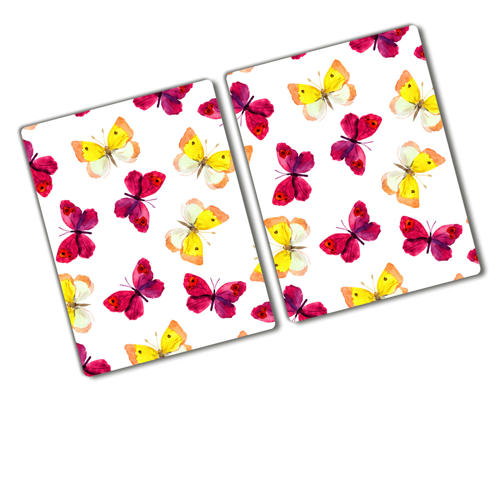 Protection plaque induction Papillons et fleurs