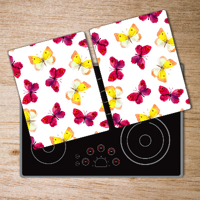 Protection plaque induction Papillons et fleurs