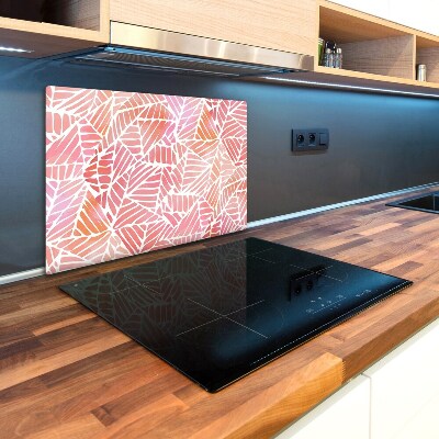 Protection pour plaque de cuisson Fond abstrait de formes roses