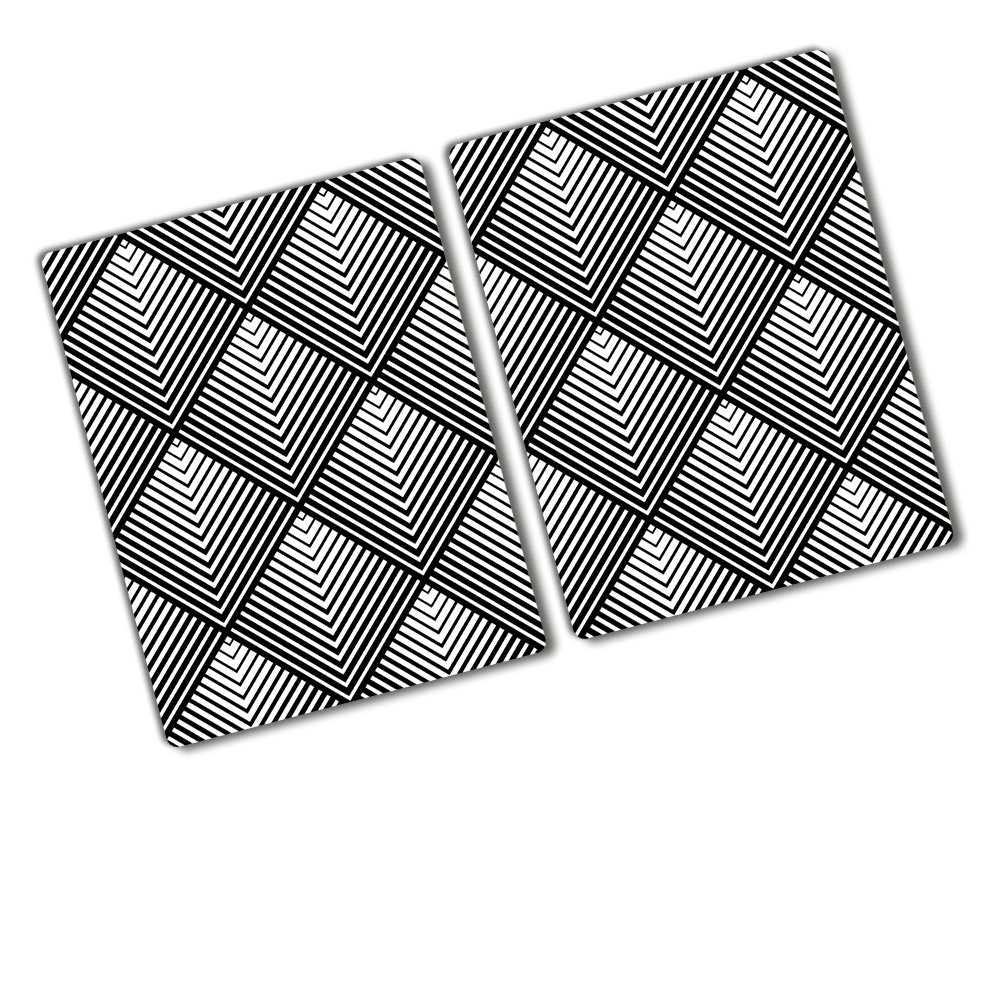 Cache plaque de cuisson Fond géométrique illusion