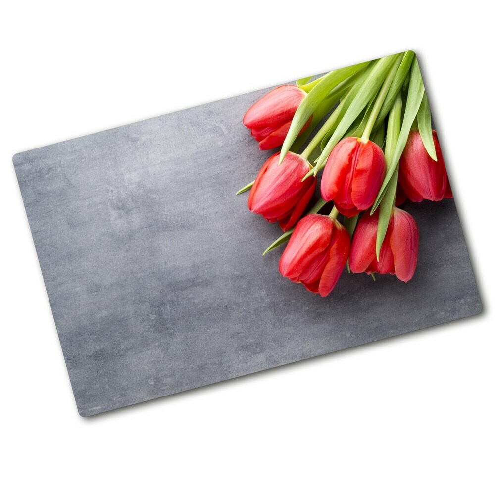 Protection plaque induction Tulipes rouges