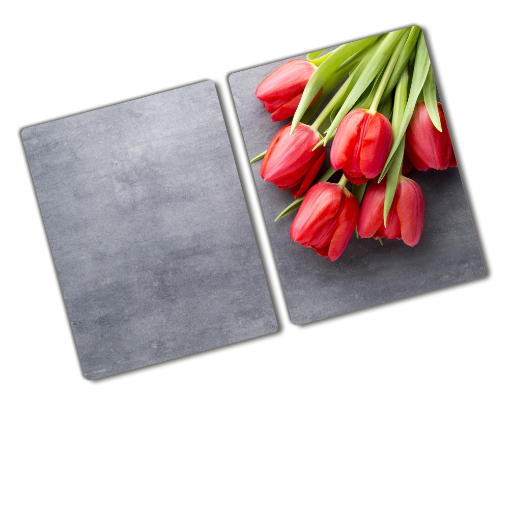 Protection plaque induction Tulipes rouges