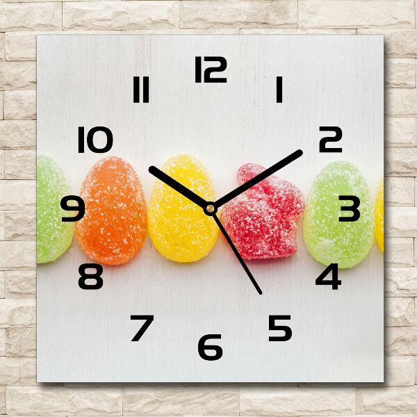 Horloge murale carrée Gelées colorées