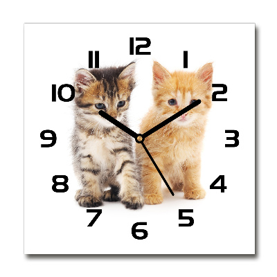 Horloge murale carrée Chat brun et roux