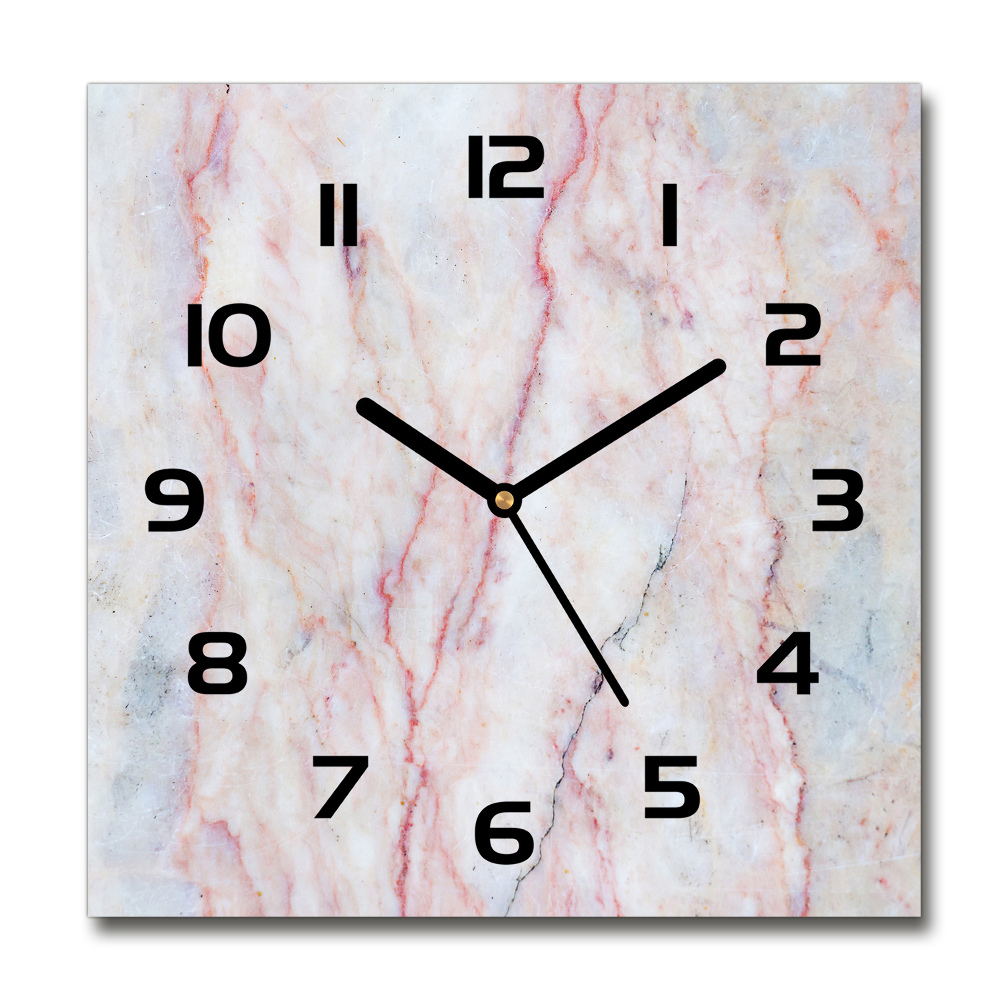 Horloge carrée en verre Marbre