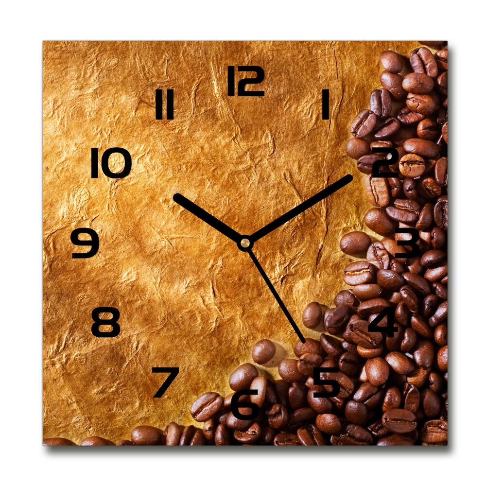 Horloge murale carrée Grains de café