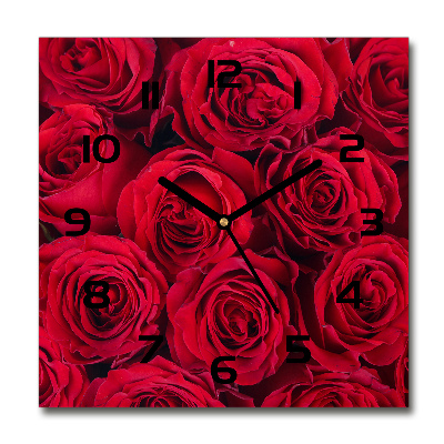 Horloge murale carrée Roses