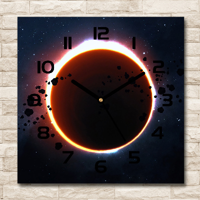 Horloge murale carrée Éclipse de soleil