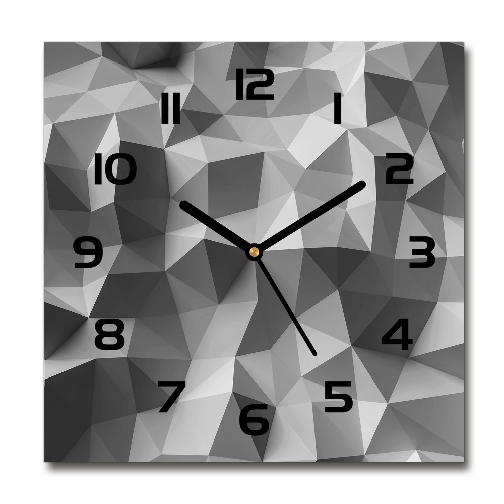 Horloge murale carrée Triangles abstraits