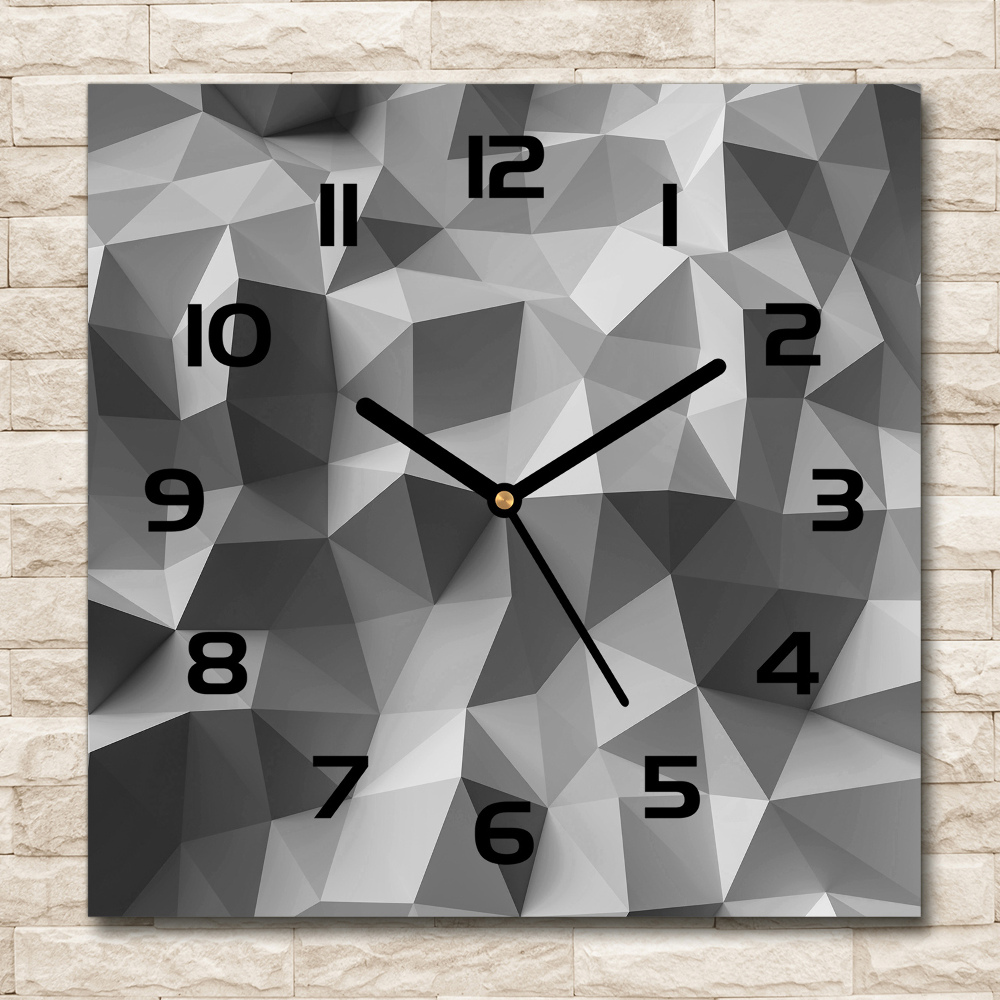 Horloge murale carrée Triangles abstraits