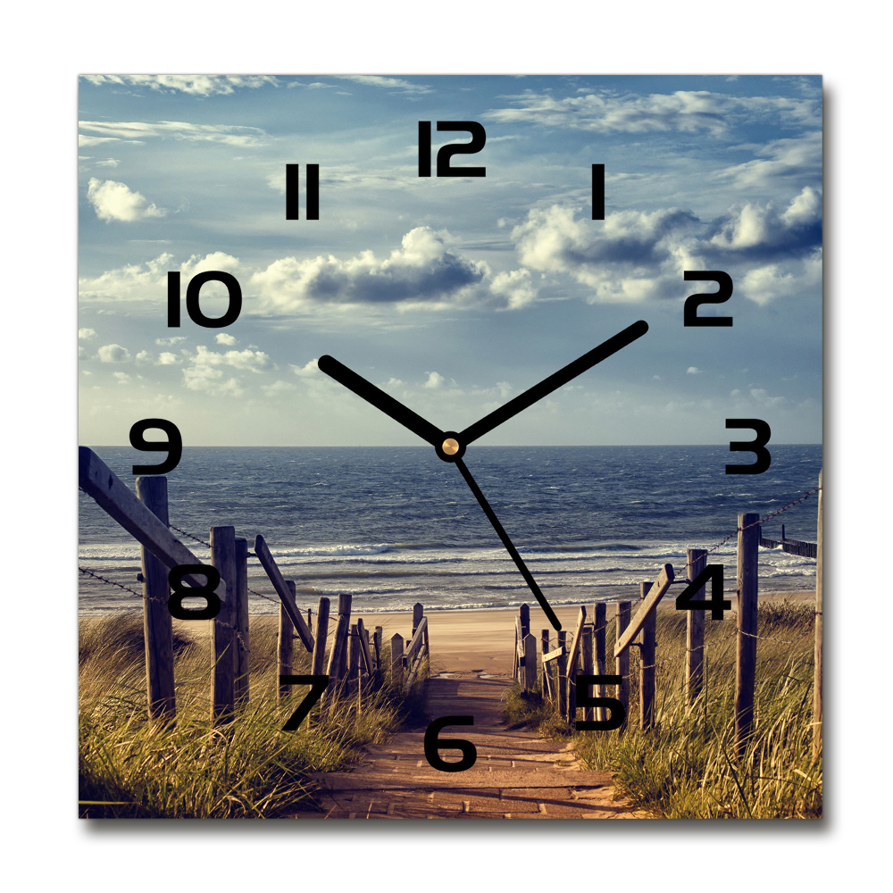 Horloge murale carrée Chemin vers la plage