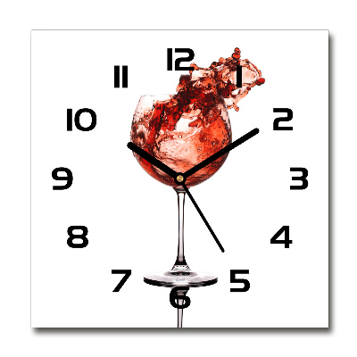 Horloge murale carrée Verre de vin