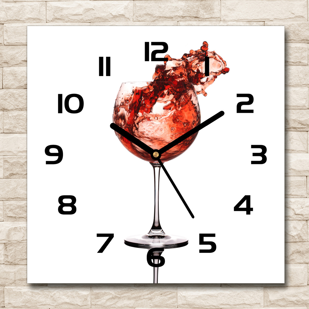 Horloge murale carrée Verre de vin