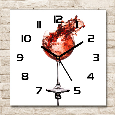 Horloge murale carrée Verre de vin