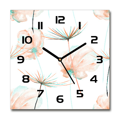 Horloge murale carrée Pissenlit coloré