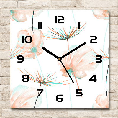 Horloge murale carrée Pissenlit coloré