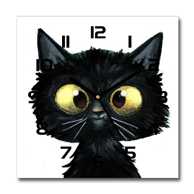 Horloge murale carrée Illustration d'un chat