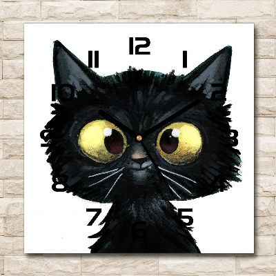 Horloge murale carrée Illustration d'un chat