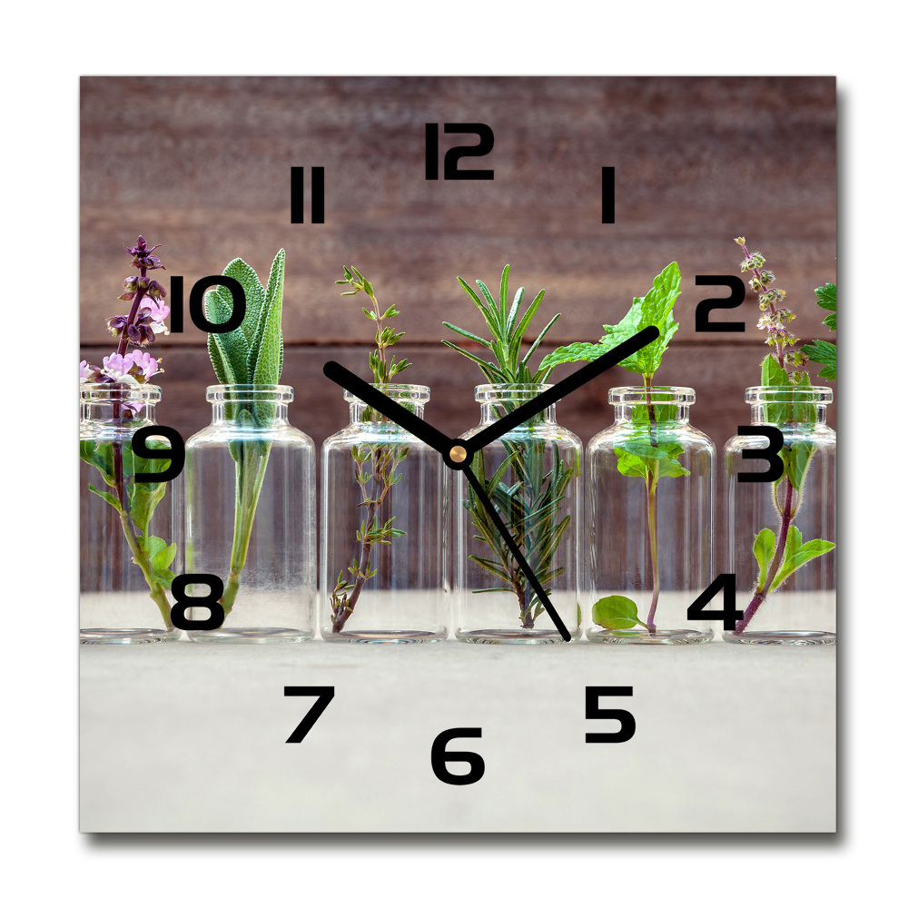 Horloge murale carrée Plantes en pots