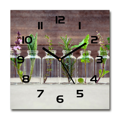 Horloge murale carrée Plantes en pots