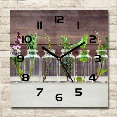 Horloge murale carrée Plantes en pots