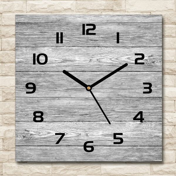 Horloge murale carrée Fond en bois