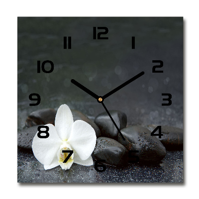 Horloge murale carrée Orchidée