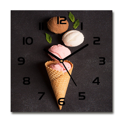 Horloge murale carrée Glace en gaufrette