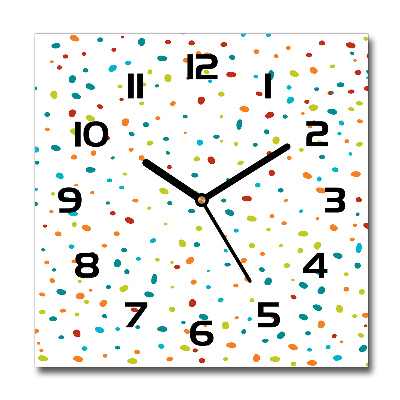 Horloge murale carrée Points colorés