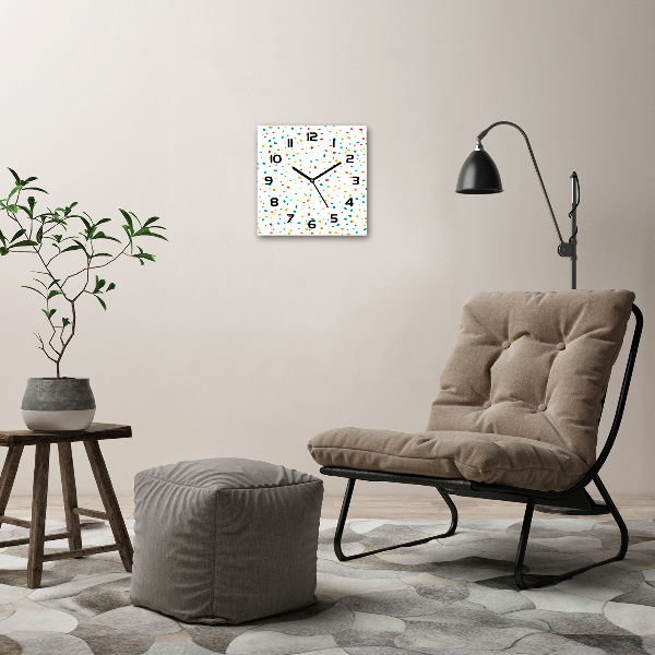 Horloge murale carrée Points colorés