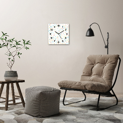 Horloge murale carrée Points colorés