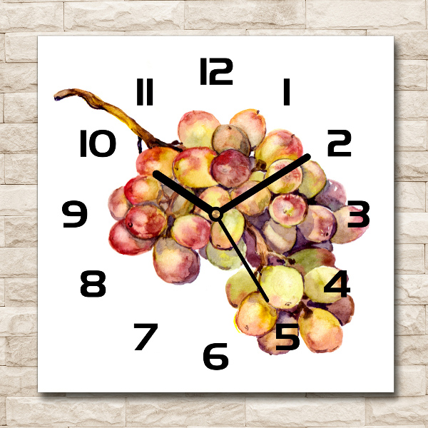 Horloge murale carrée Grappe de raisin