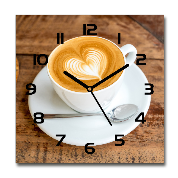 Horloge murale carrée Café dans une tasse