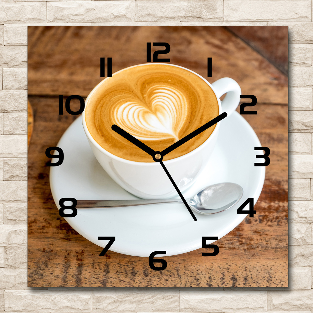 Horloge murale carrée Café dans une tasse