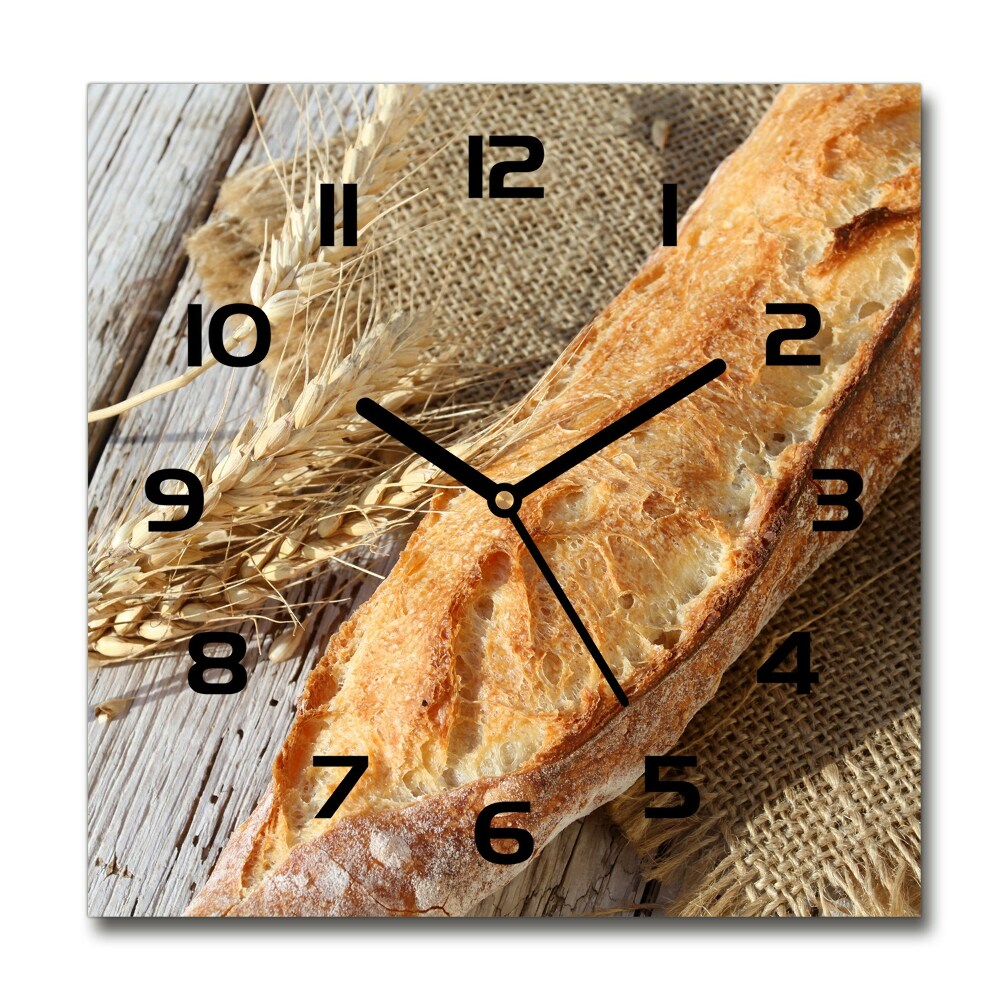 Horloge murale carrée Baguette fraîche