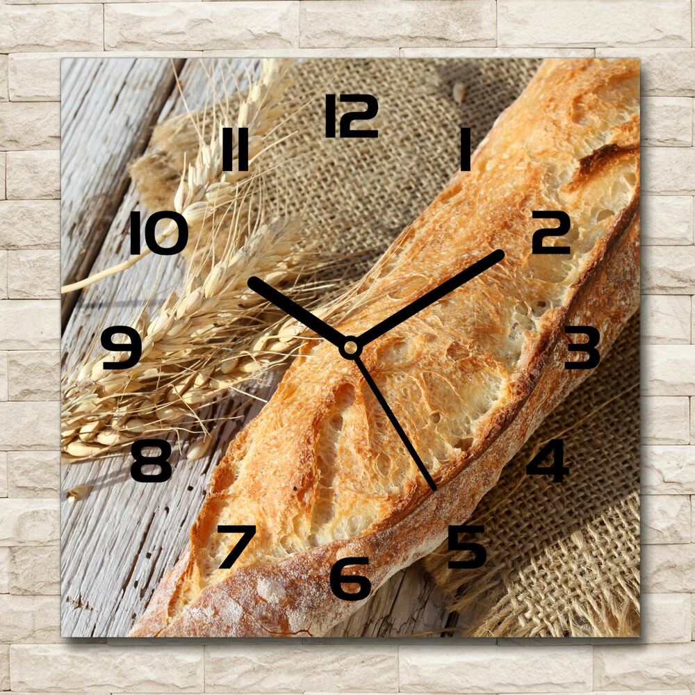 Horloge murale carrée Baguette fraîche