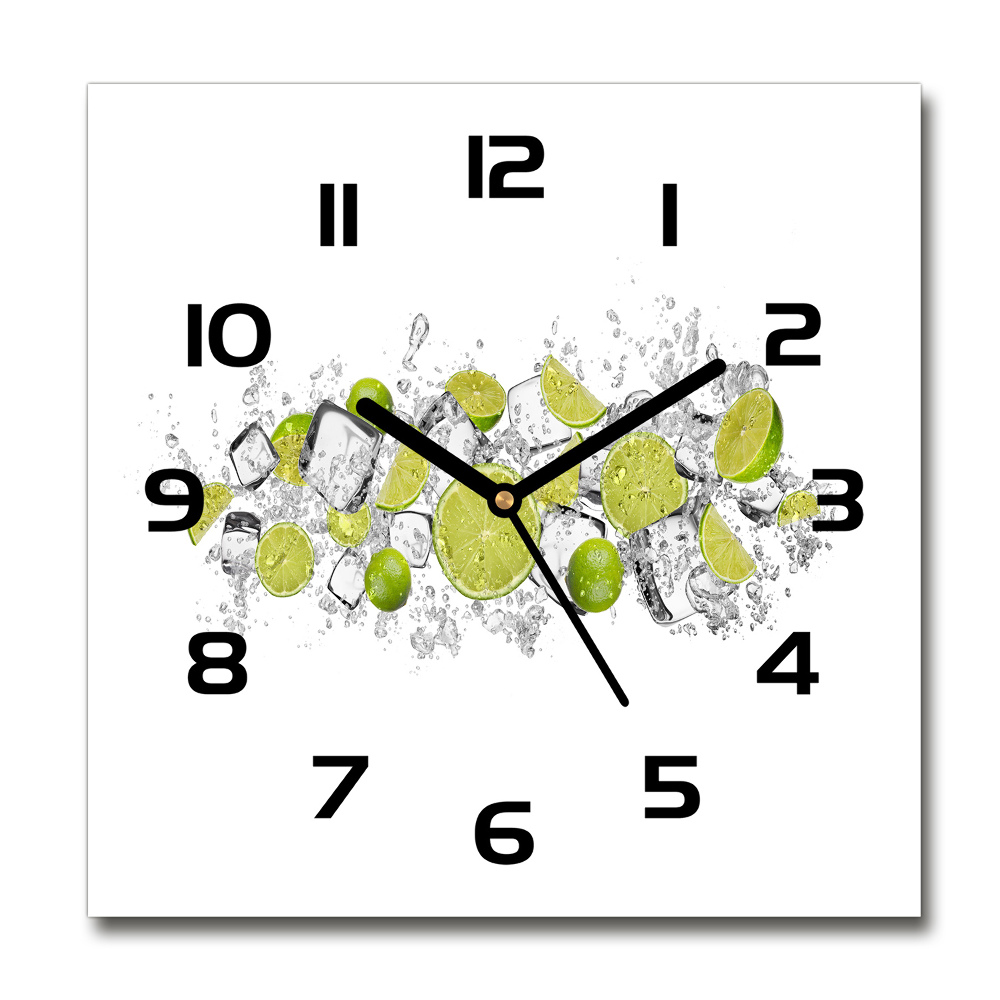 Horloge murale carrée Glaçons au citron vert