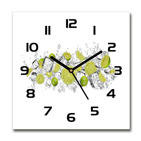 Horloge murale carrée Glaçons au citron vert