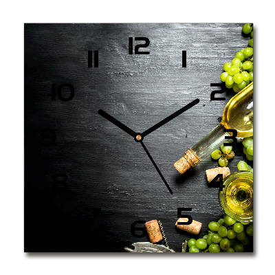 Horloge murale carrée Vin blanc et fruits