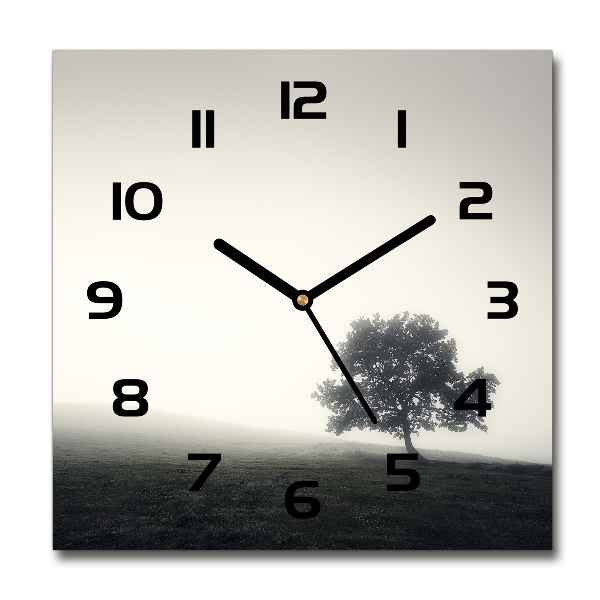 Horloge murale carrée Arbre solitaire