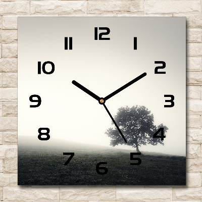 Horloge murale carrée Arbre solitaire