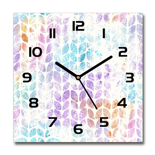 Horloge murale carrée Feuilles colorées