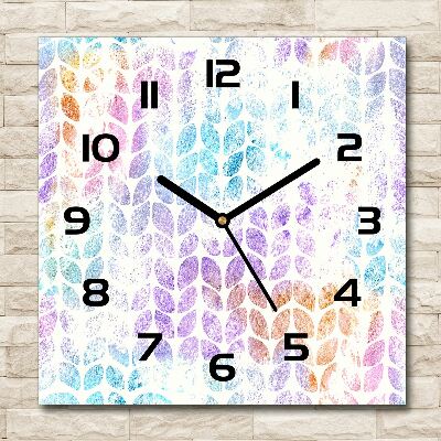 Horloge murale carrée Feuilles colorées
