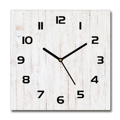 Horloge carrée en verre Fond en bois tableau blanc