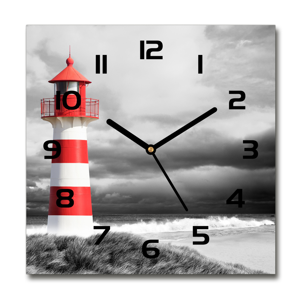 Horloge carrée en verre Phare